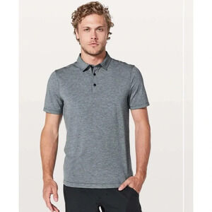 Lululemon Evolution Polo in Heathered Shade Stripe Size Small